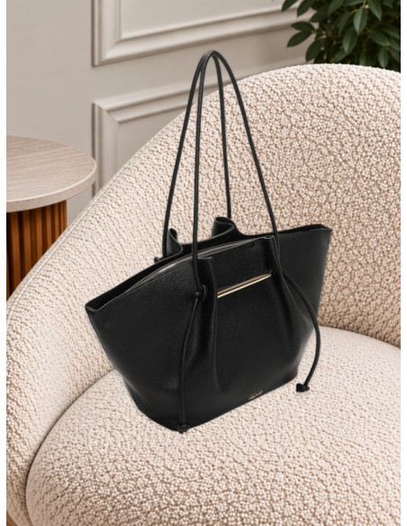 Borsa Shopper Grande Nera con Lacci | Mimi-Muà