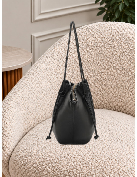 Borsa Shopper Grande Nera con Lacci | Mimi-Muà