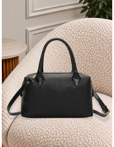 Borsa Bauletto Nera con Charm Peluche | Mimi-Muà