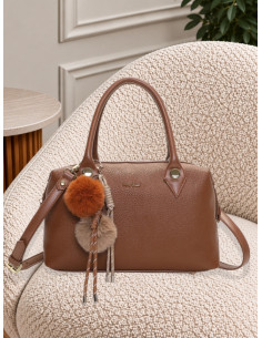Borsa Bauletto Cuoio con Charm Peluche | Mimi-Muà