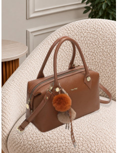 Borsa Bauletto Cuoio con Charm Peluche - Mimi-Muà