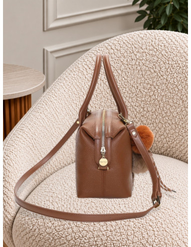 Borsa Bauletto Cuoio con Charm Peluche | Mimi-Muà