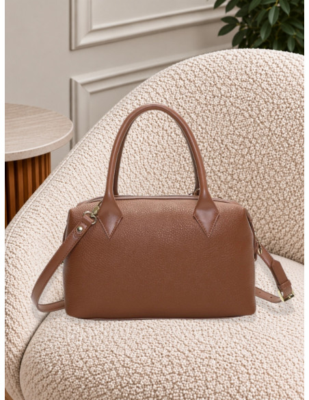 Borsa Bauletto Cuoio con Charm Peluche | Mimi-Muà