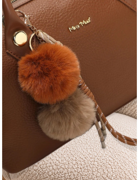 Borsa Bauletto Cuoio con Charm Peluche | Mimi-Muà