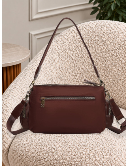 Borsa a Tracolla in Nylon Bordeaux | Mimi-Muà