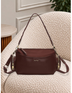Borsa a Tracolla in Nylon Bordeaux | Mimi-Muà