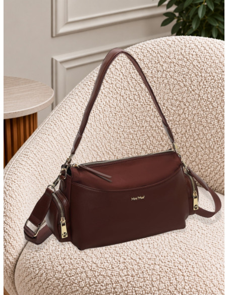 Borsa a Tracolla in Nylon Bordeaux | Mimi-Muà