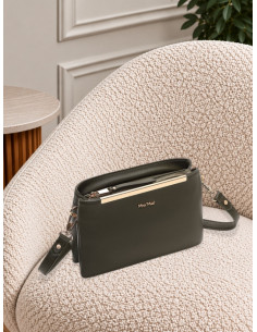 Borsa a tracolla con dettaglio dorato VERDE MILITARE