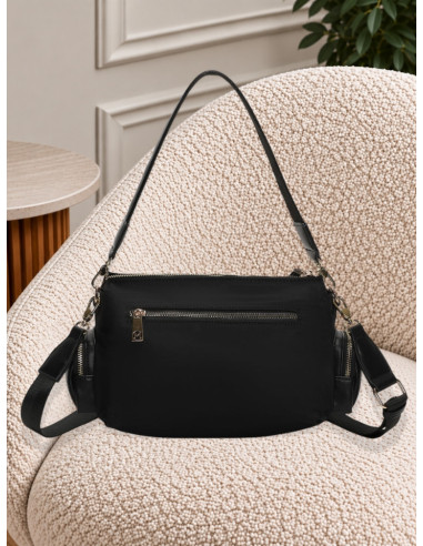 Borsa a tracolla in nylon NERO