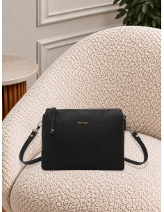 Borsa a Tracolla Nera Effetto Camoscio | Mimi-Muà