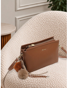Borsa a Tracolla Cuoio con Charm Peluche - Mimi-Muà