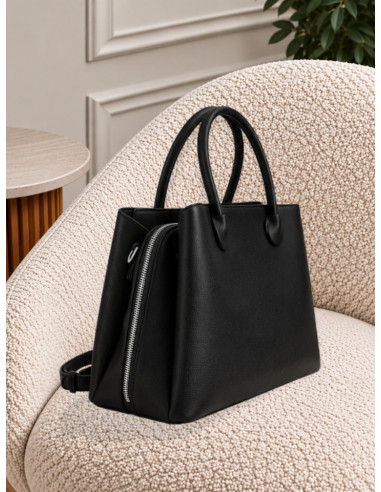 Tote Bag Grande Nera in Morbido Effetto Pelle | CaféNoir