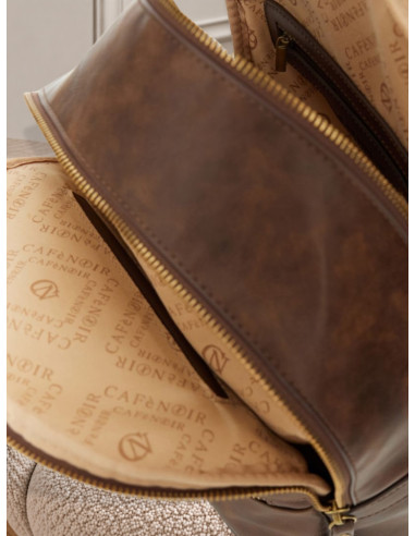 Zaino Marrone Effetto Pelle Vintage con Tasca | CaféNoir