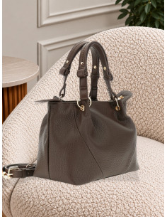 Tote Bag Testa di Moro con Pieghe e Nappina - CaféNoir