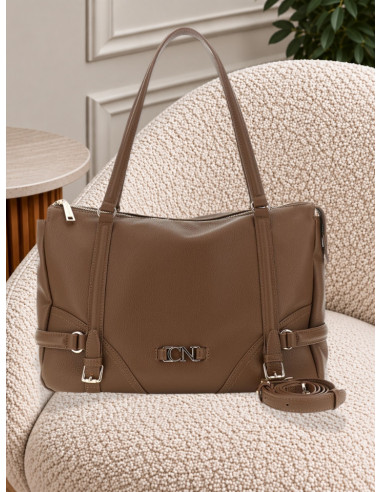 Borsa Shopping Morbida Marrone con Logo | CaféNoir