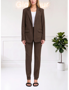Blazer Lungo in Maglia Moro con Revers - Ichi