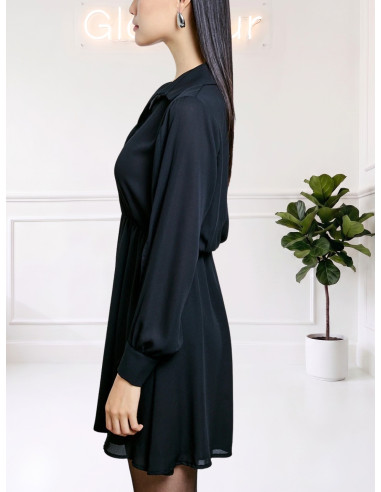 Abito camicia con cut out NERO