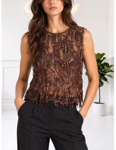 Top smanicato paillette w26x018