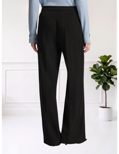 Pantaloni Neri Eleganti a Gamba Ampia | Elena Mirò
