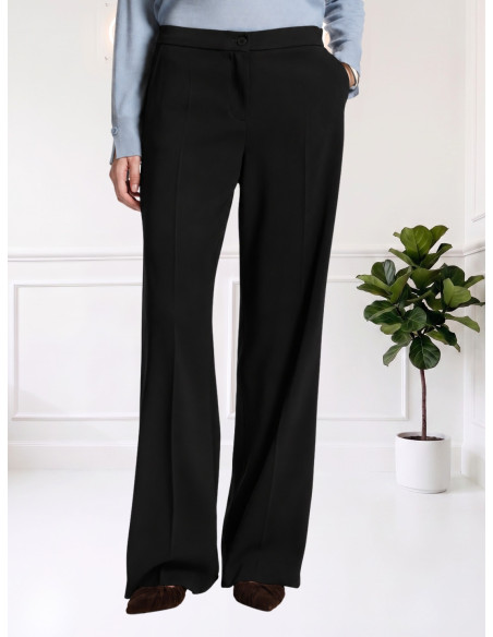 Pantaloni Neri Eleganti a Gamba Ampia | Elena Mirò