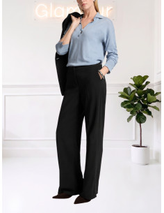 Pantaloni Neri Eleganti a Gamba Ampia - Elena Mirò