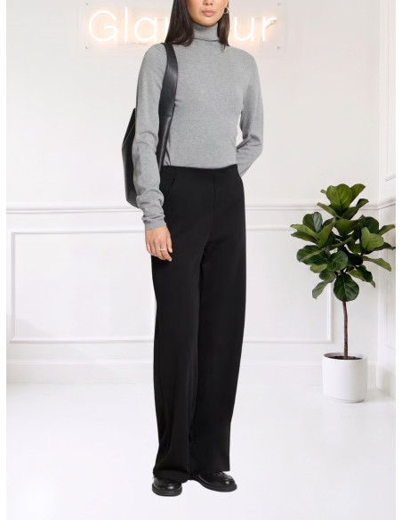Pantalone wide NERO in maglia 20123476