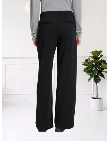 Pantalone wide NERO in maglia 20123476