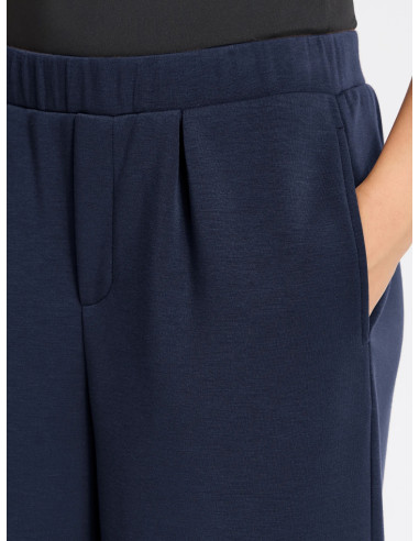 Pantaloni Ampi Blu Dark Navy con Pinces | Ichi