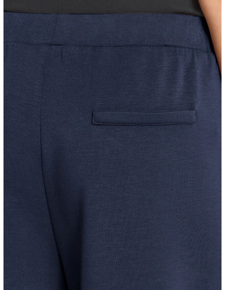 Pantaloni Ampi Blu Dark Navy con Pinces | Ichi