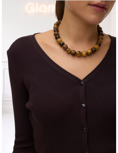 Cardigan a Coste Cioccolato con Scollo a V | Vero Moda