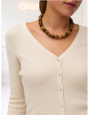 Cardigan a Coste Panna con Scollo a V | Vero Moda
