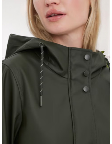 Giacca Impermeabile Cerata Verde Scuro | Vero Moda
