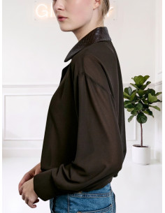Camicia con collo eco MOKA