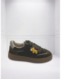 Sneakers scamosciata verde accessorio