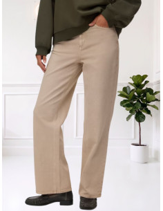 Jeans Wide Leg Donna Sabbia a Vita Alta | Vero Moda