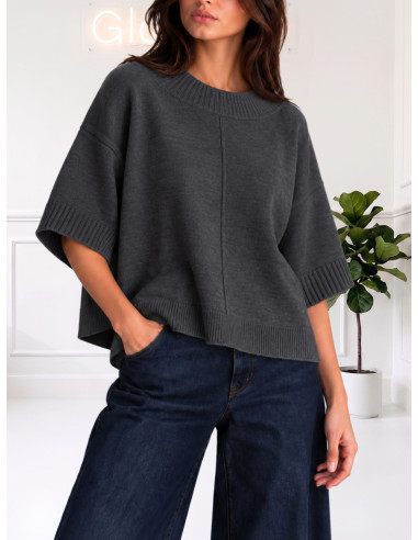 Maglia Oversize Antracite a Maniche Corte | King Kong