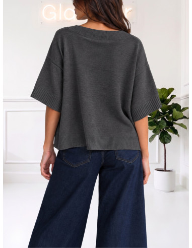 Maglia Oversize Antracite a Maniche Corte | King Kong
