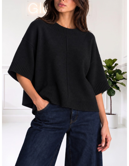 Maglia Oversize Nera a Maniche Corte | King Kong
