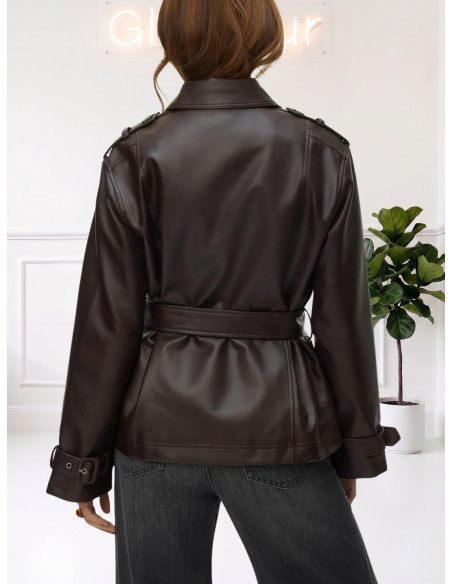 Giacca Doppiopetto Ecopelle Cioccolato | Vero Moda