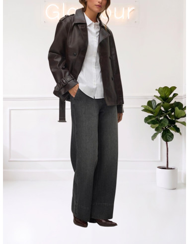 Giacca Doppiopetto Ecopelle Cioccolato | Vero Moda