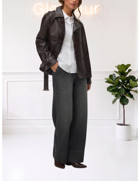 Giacca Doppiopetto Ecopelle Cioccolato | Vero Moda