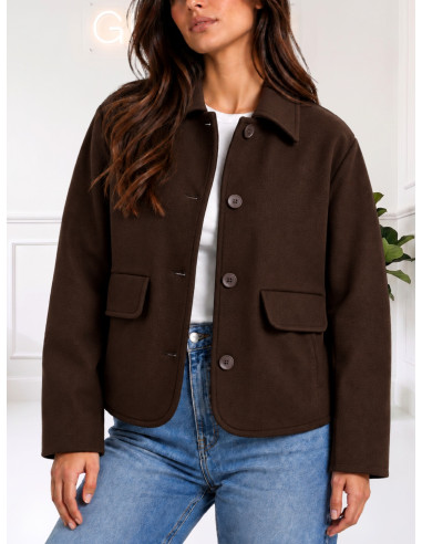 Cappotto Corto Moro con Bottoni Donna | Tensione In