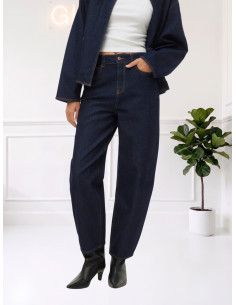 Jeans barrel denim scuro 10336845