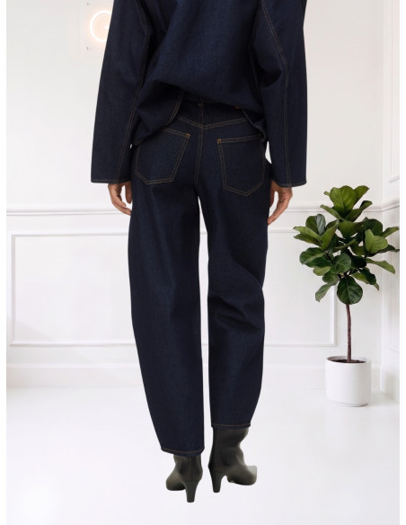 Jeans barrel denim scuro 10336845