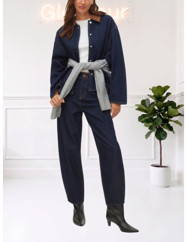 Jeans barrel denim scuro 10336845