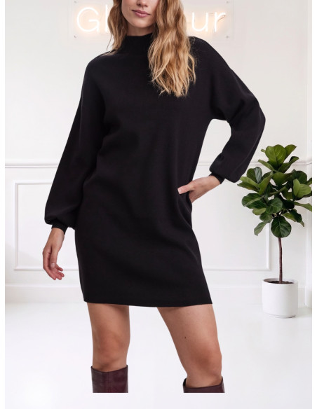 Vestito in Maglia Nero con Collo Lupetto | Vero Moda