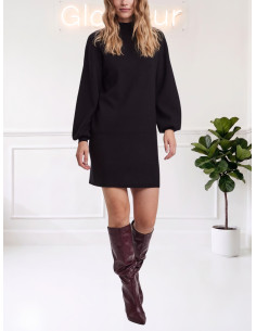 Vestito in maglia collo lupetto NERO 10249116