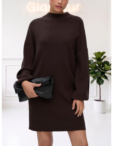 Vestito in Maglia Marrone con Collo Lupetto | Vero Moda