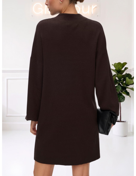 Vestito in Maglia Marrone con Collo Lupetto | Vero Moda
