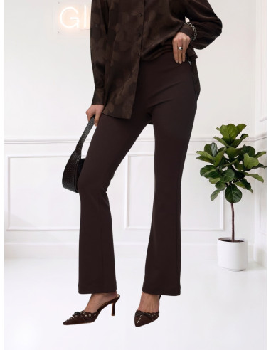 Pantalone Flared in Jersey Cioccolato | Vero Moda